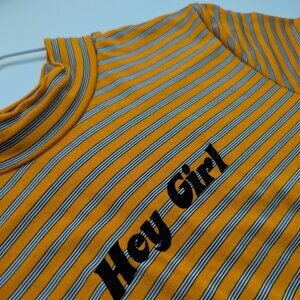 Ragged Priest Mock Neck Hey Girl Tee